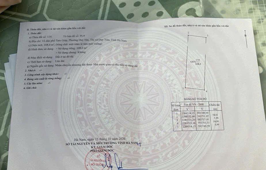 Đất nền Duy Hải 108m² giá 3 tỷ - Vị trí đẹp, pháp lý rõ ràng!