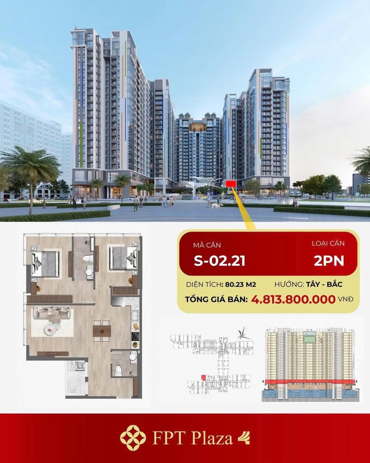 Căn hộ FPT Plaza 4 Đà Nẵng 80m² giá thỏa thuận - Giảm ngay 50 triệu!
