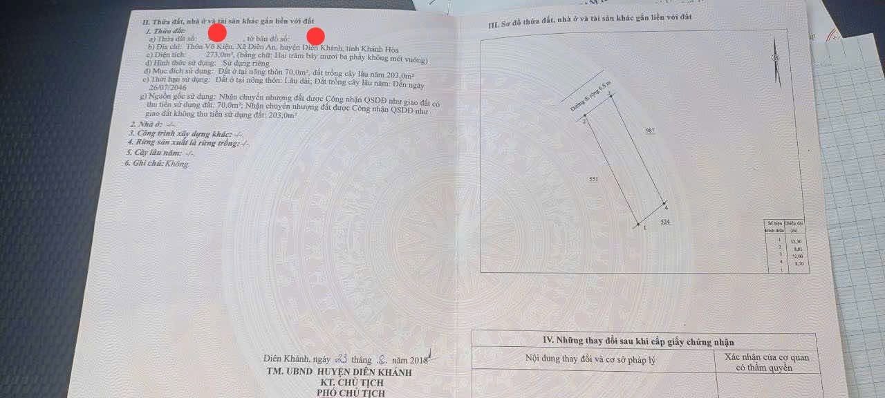 Đất nền Diên An 273m² giá chỉ 1.77 tỷ - Cơ hội đầu tư sinh lời