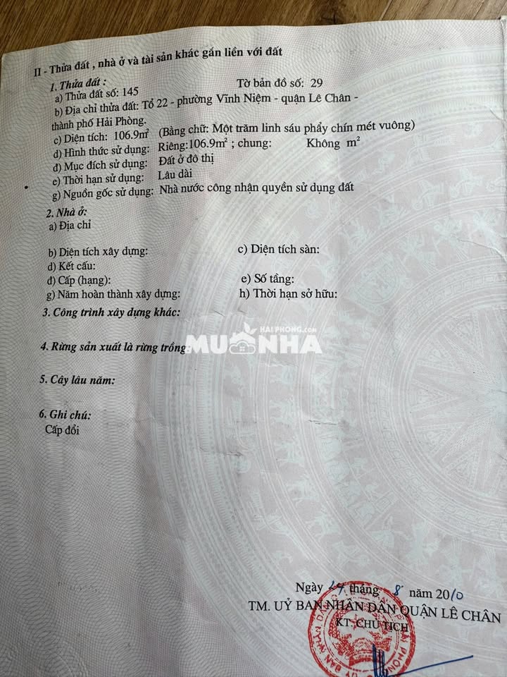 Đất thổ cư 106,9m² tại Khúc Thừa Dụ, quận Lê Chân - Giá thỏa thuận nhanh chóng!