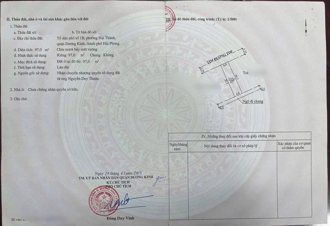 Đất nền TDP Hải Thành 1 - Dương Kinh 97m² - Giá chỉ 4 tỷ - Cơ hội đầu tư hấp dẫn!