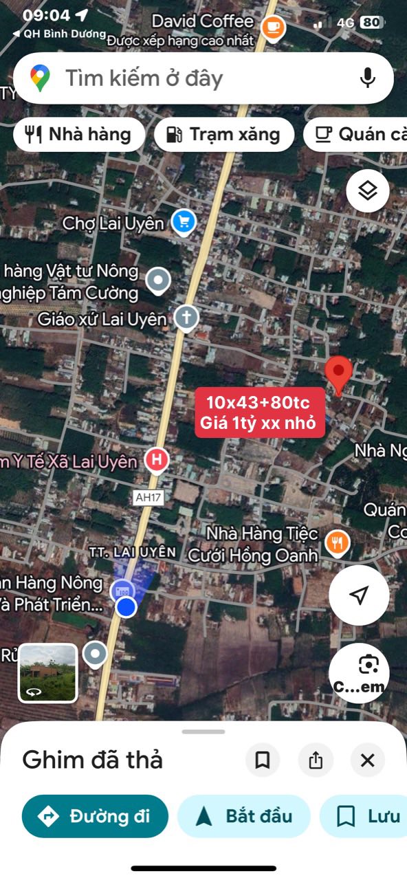 Đất nền Thị trấn Lai Uyên, Huyện Bàu Bàng 430m² chỉ 1 tỷ - Cơ hội đầu tư sinh lời!