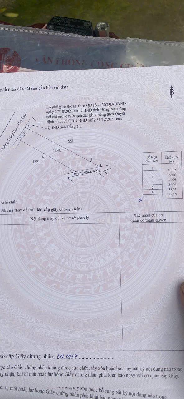 Đất Mặt Tiền Nguyễn Hoàng, Trảng Bom, 1 sào - Cơ hội đầu tư kinh doanh sinh lời!