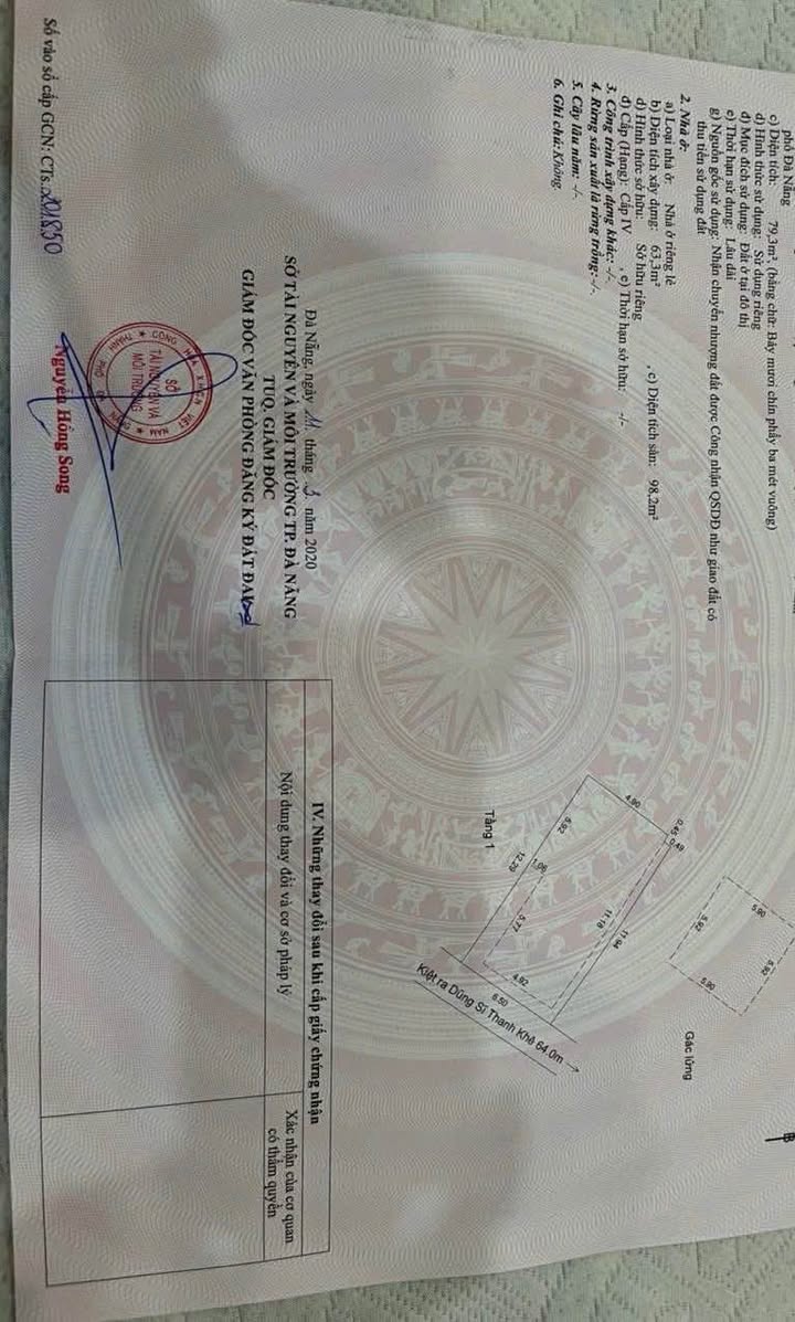 Nhà riêng Kiệt Dũng Sĩ Thanh Khê 79m² giá 3.52 tỷ - Đường rộng, tiện nghi đầy đủ!