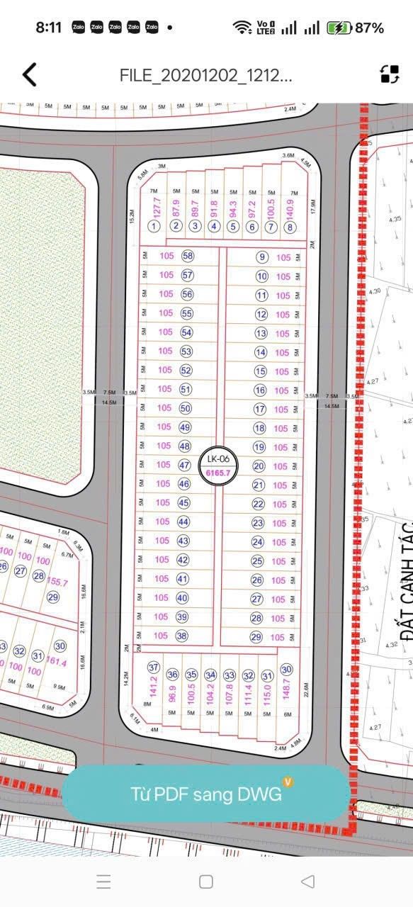 Đất dự án 7,5ha Dương Húc, Đại Đồng, Tiên Du 105m² - Sổ hồng chính chủ