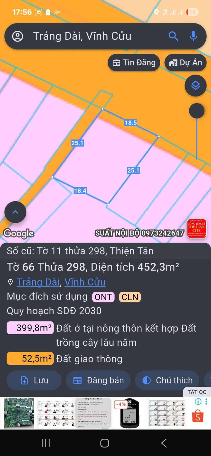 Đất mặt tiền đường 768, huyện Vĩnh Cửu, 100m² giá 6.5 tỷ - Hạ giá sâu, chốt nhanh!