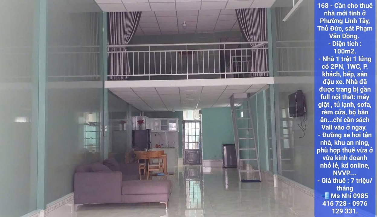 Nhà cho thuê 168 Phạm Văn Đồng, Thủ Đức 100m² - Nội thất gần như đầy đủ, vào ở ngay!