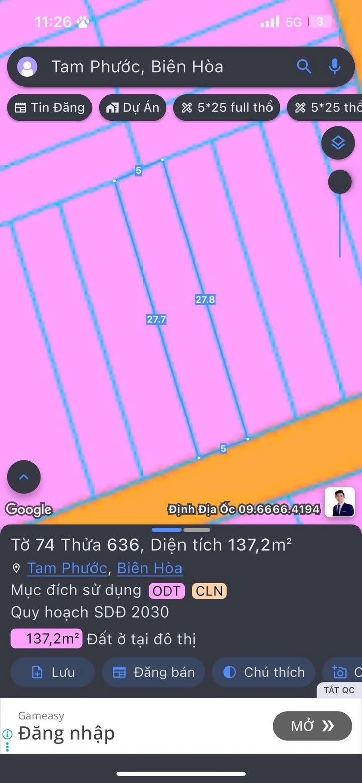 Đất nền Phường Tam Phước, Biên Hòa 138m² giá 2.1 tỷ - Đầu tư sinh lời ngay!