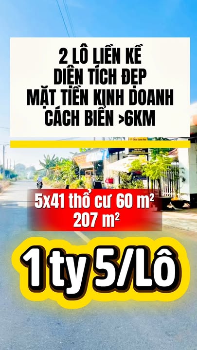 Đất nền đường Tôn Thất Tùng, Đất Đỏ 207m² giá 1.5 tỷ - Sổ hồng sang tên ngay!