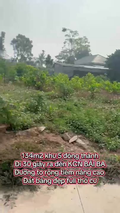 Đất nền KCN Bãi Ba Đông Thành 134m² giá chỉ 7xx triệu - Cơ hội đầu tư tuyệt vời!
