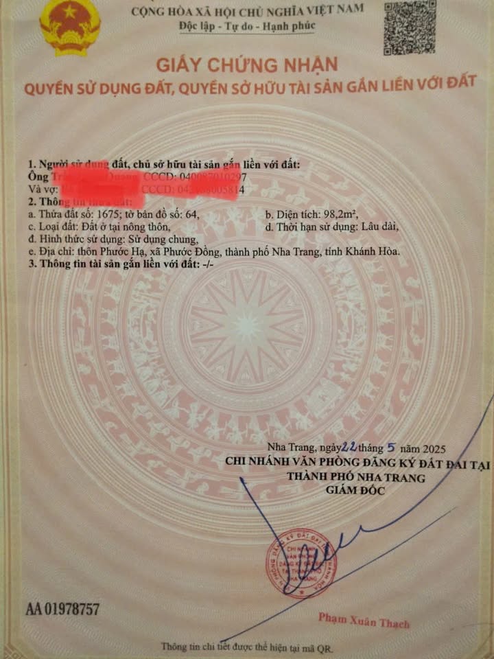 Đất nền Phước Đồng Nha Trang 98m² giá 1.55 tỷ - Đường ô tô 2 mặt tiền