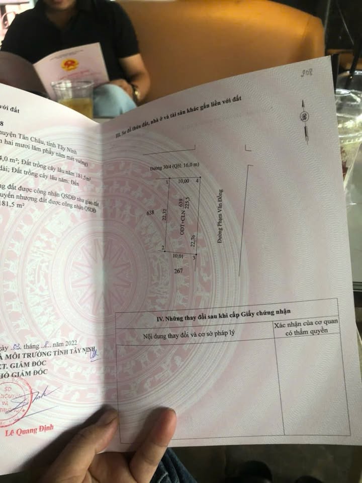 Đất thổ cư Tân Châu 320m² giá 3.84 tỷ - Lô góc vị trí đắc địa!