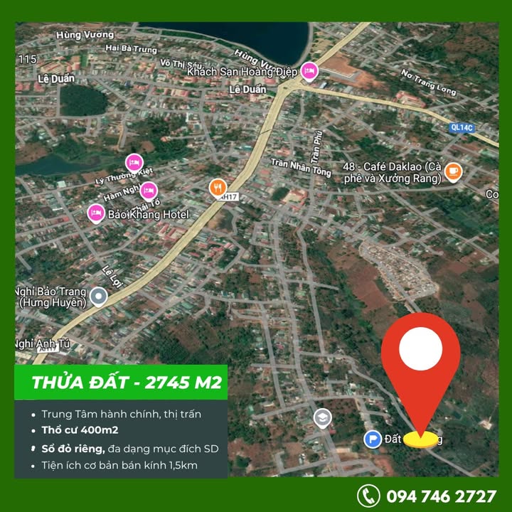 Đất Farm Đắk Mil 2745m² giá thỏa thuận - Vị trí trung tâm, tiềm năng đầu tư cao