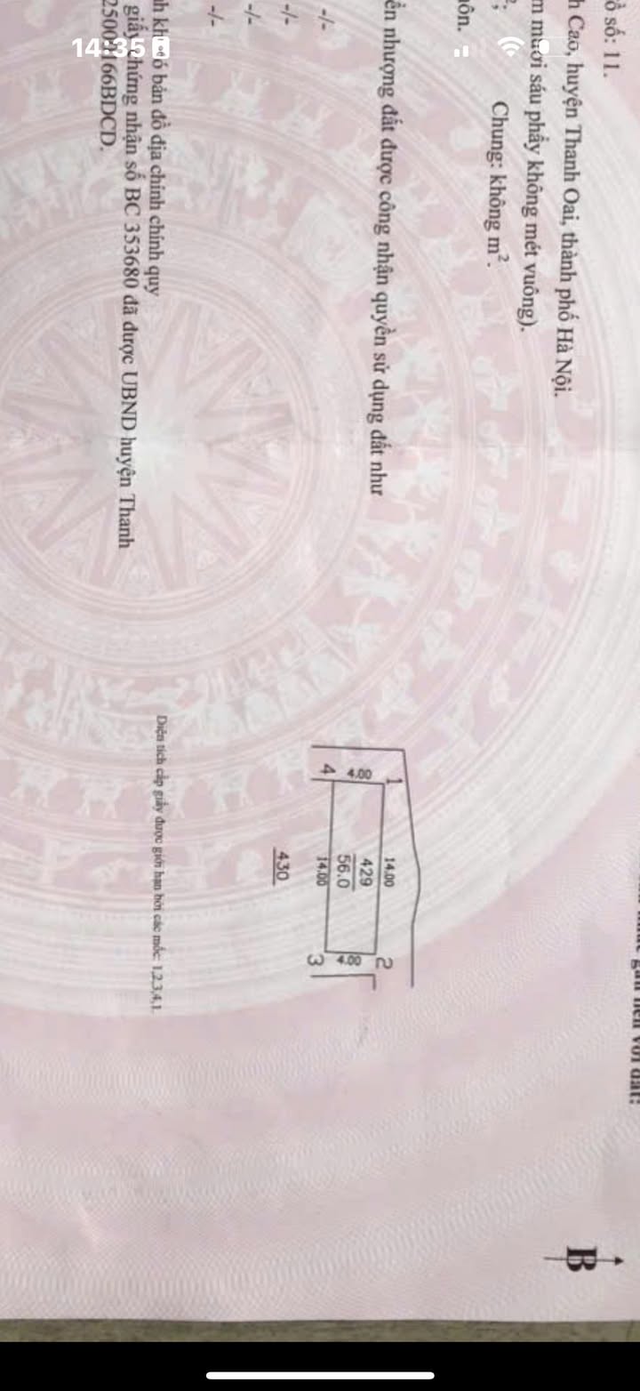 Nhà riêng 56m² tại Bình Minh, Thanh Oai - Giá chỉ 3.5 tỷ, ô tô đỗ cửa!