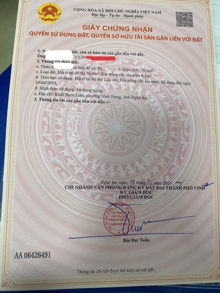 Đất ở Vinh Hưng, 76.1m² giá 2.1 tỷ - Đường 7m thông thoáng, vị trí đắc địa!