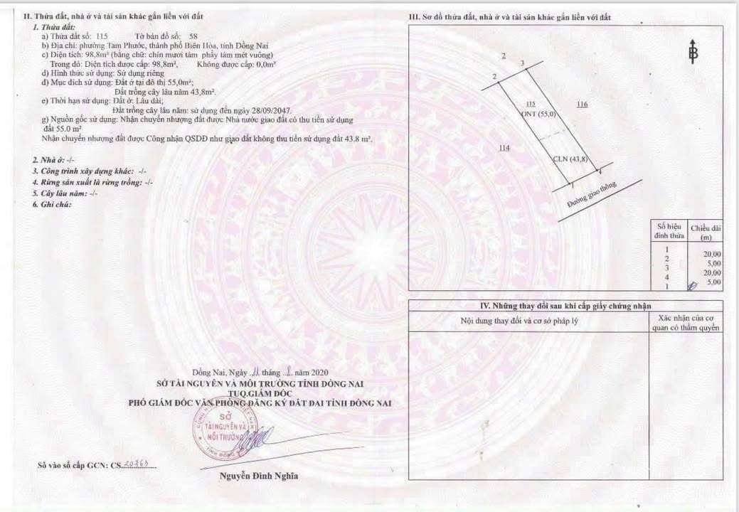 Đất nền Phường Tam Phước 55m² giá 1.25 tỷ - Nằm gần đường QL51 thuận tiện