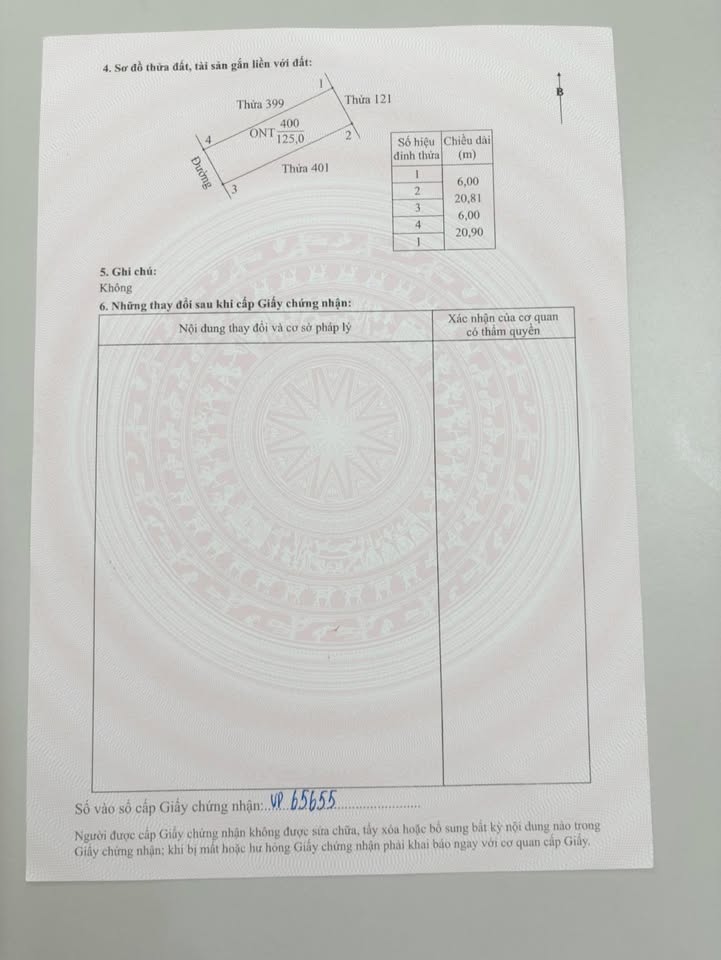 Đất ở Xóm 6, Xã Ân Hòa, Huyện Kim Sơn 125m² - Đất thổ cư chính chủ, giá tốt!