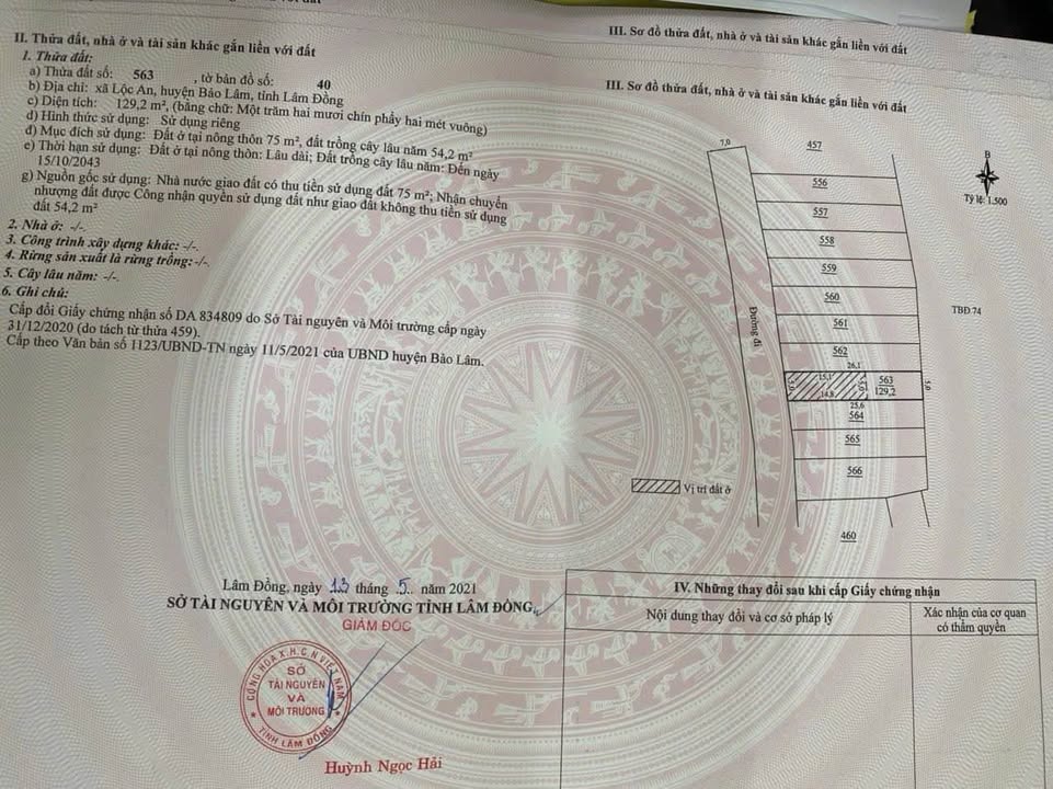 Đất nền xã Lộc An, huyện Bảo Lâm, 5.26m² - Giá chỉ 850 triệu, sổ hồng sẵn!