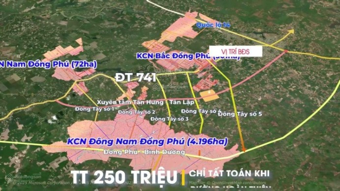 Đất nền Xuyên Tâm, Đồng Phú 2000m² chỉ 500 triệu - Sổ đỏ chính chủ!