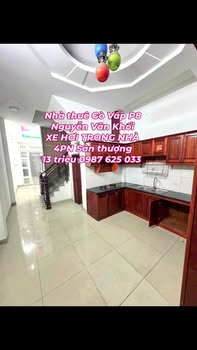 Nhà nguyên căn 2 lầu Phường 8 Gò Vấp 52m² giá 13 triệu - Sân để xe hơi vào nhà!