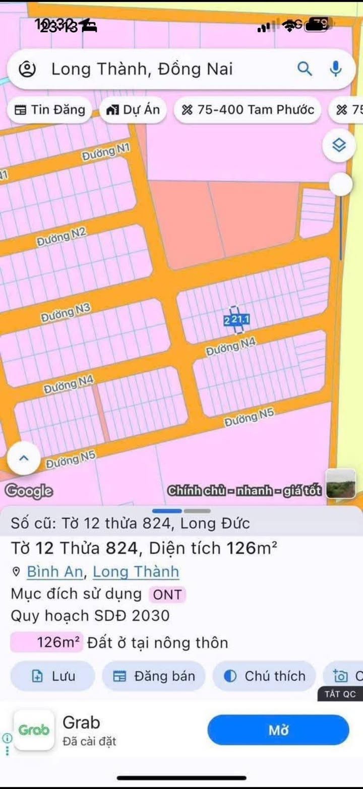 Đất nền 126m² Khu công nghiệp Long Đức 1.2 tỷ - Sổ riêng thổ cư 100%!