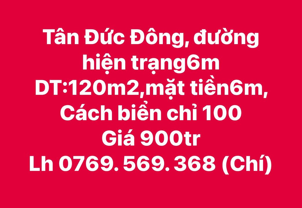 Đất nền tại xã Đông Hòa Hiệp, huyện Cái Bè, 120m² giá 900 triệu - Cách biển chỉ 100m!