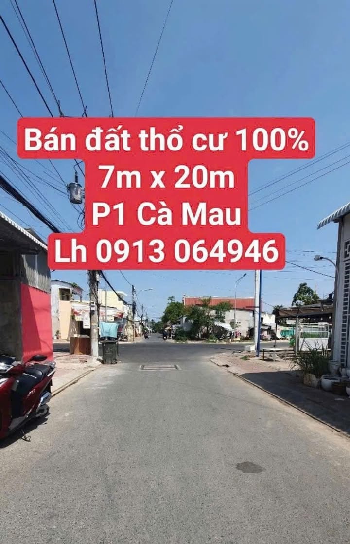 Đất nền Cà Mau 140m² chỉ 1 tỷ - Vị trí đẹp tiện kinh doanh