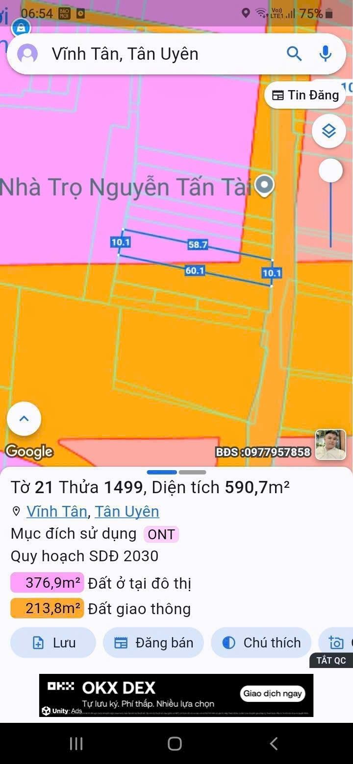 Đất nền 283m² tại Vành Đai 4, Vĩnh Tân - Giá 2 tỷ, cơ hội đầu tư sinh lời