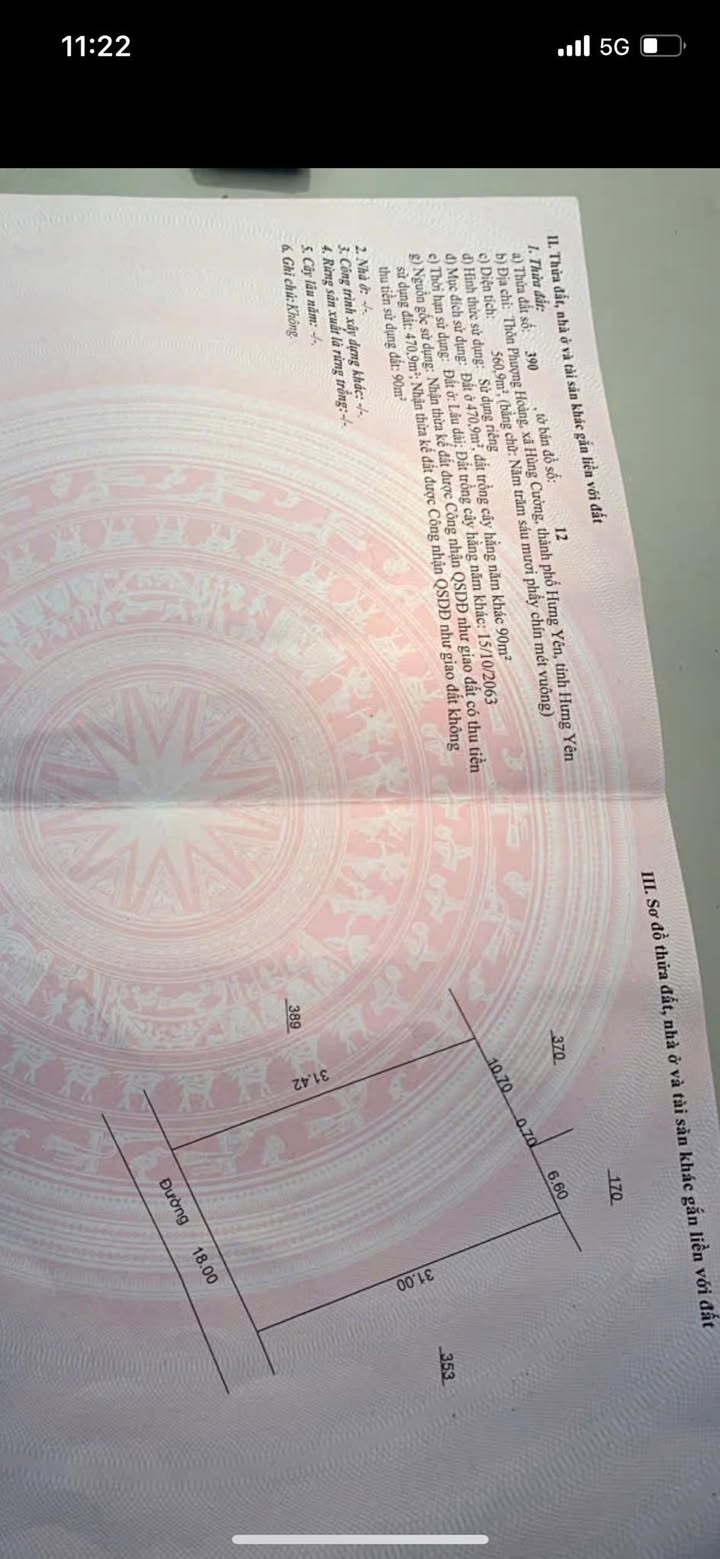 Đất thổ cư 560m² tại Phường Lam Sơn, Thành phố Hưng Yên - Siêu hiếm giá thỏa thuận!