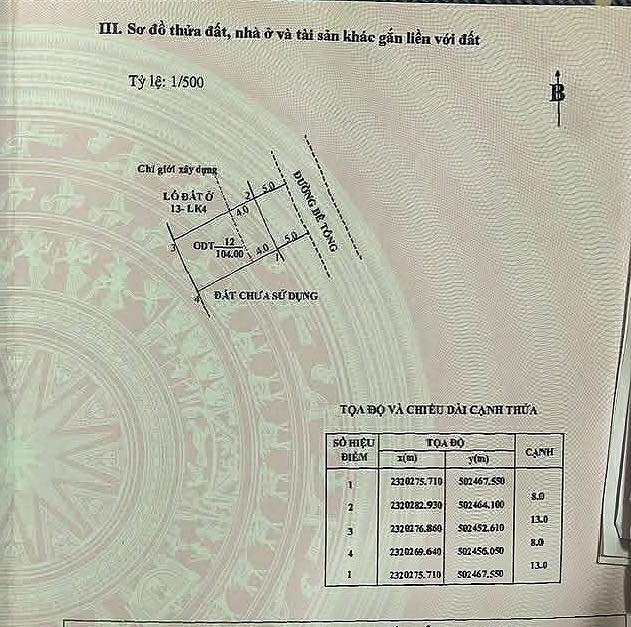 Đất ở đô thị Cô Tô 104m² - Sổ đỏ chính chủ, đầu tư sinh lời!