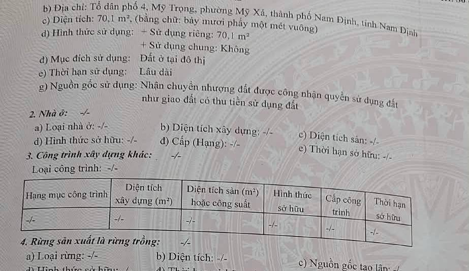 Đất thổ cư TDP 4 Mỹ Trọng 70m² giá 1.33 tỷ - Sổ đỏ chính chủ ngay trung tâm!