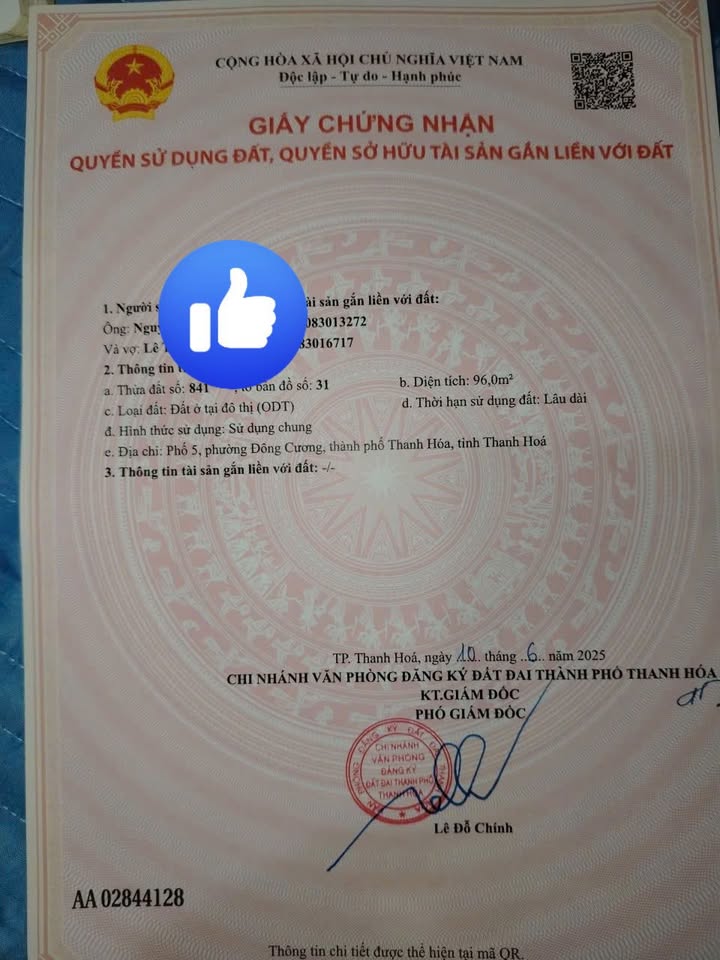 Đất thổ cư phố 5, phường Đông Cương 100m² giá 800 triệu - Cơ hội đầu tư tuyệt vời!