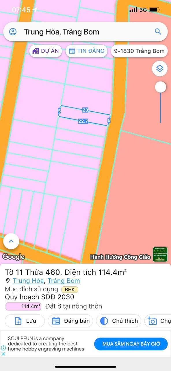 Đất nền Biên Hòa 115m² giá 7xx triệu - Sổ hồng chính chủ, bán gấp!