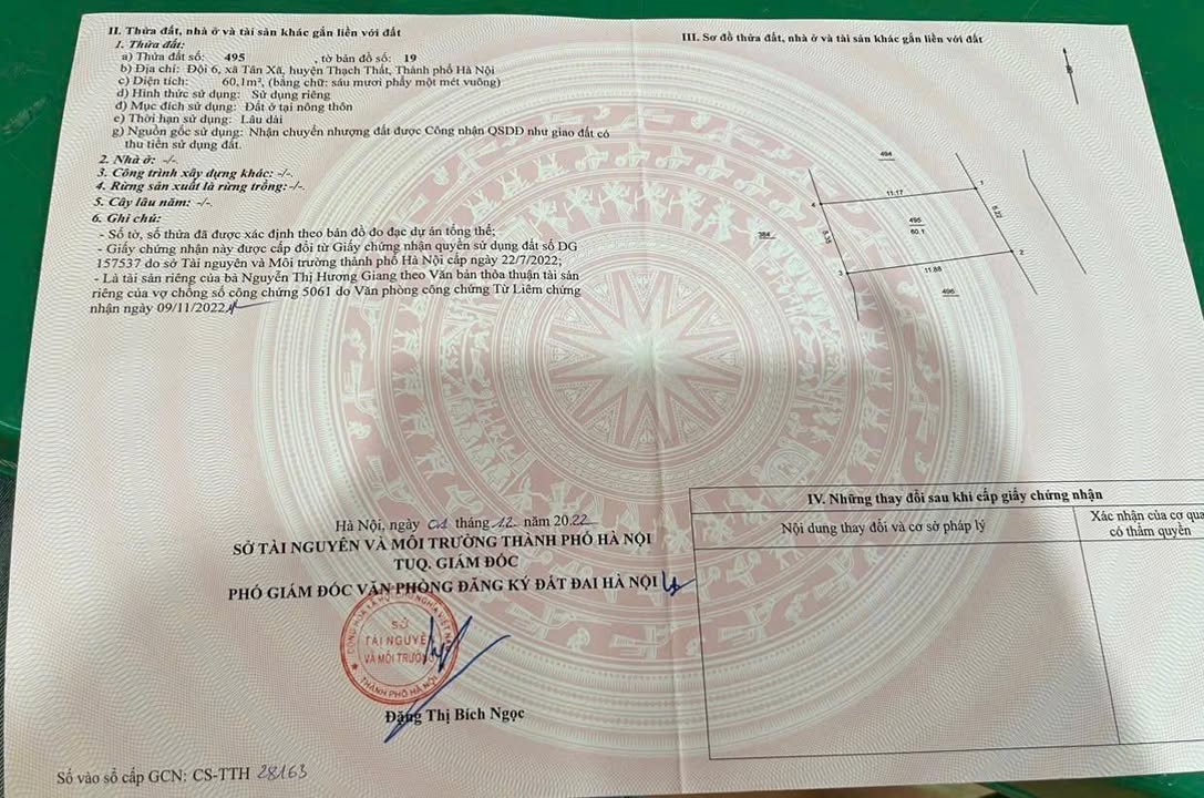 Đất nền 60m² xã Tân Xã, Thạch Thất chỉ 2 tỷ - Cần bán gấp!