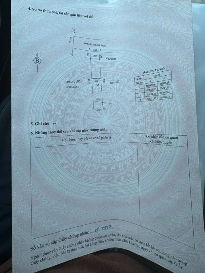 Đất ở Lộc Ninh 192m² giá 2 tỷ - Mặt tiền Võ Xuân Cẩn, đầu tư sinh lời!