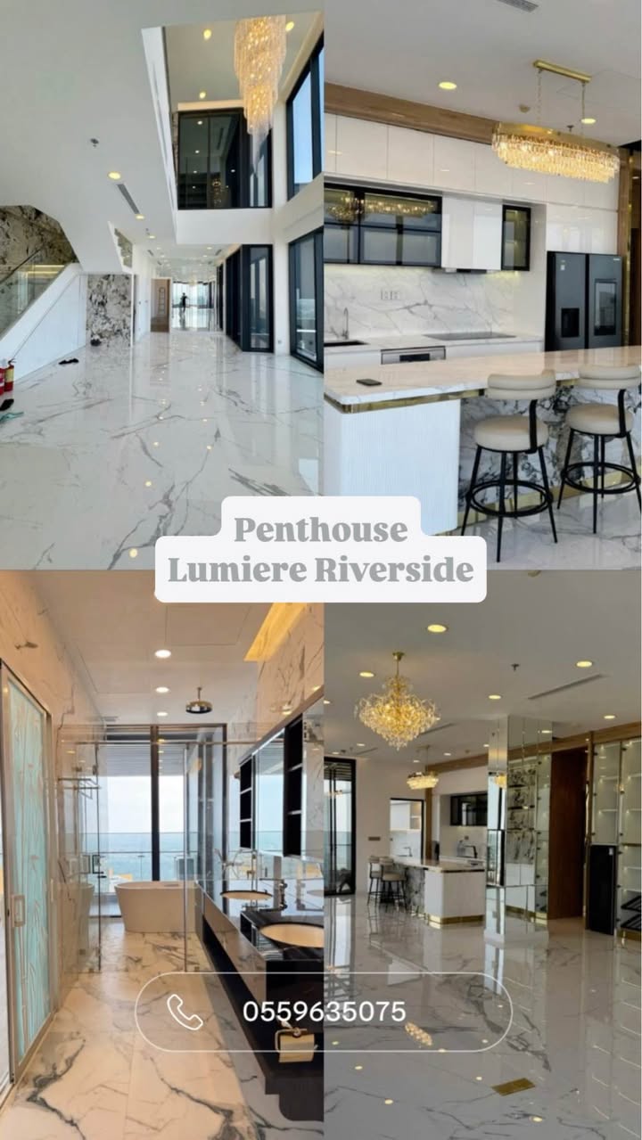 Căn hộ cho thuê Lumiere Riverside 270m² giá 210 triệu - View sông tuyệt đẹp!