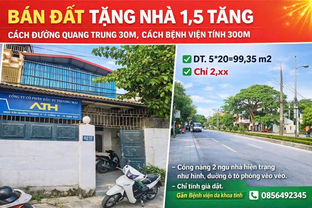 Nhà bán tại trung tâm TP Thanh Hóa 100m² giá 2 tỷ - Vị trí đắc địa ngay ngã tư