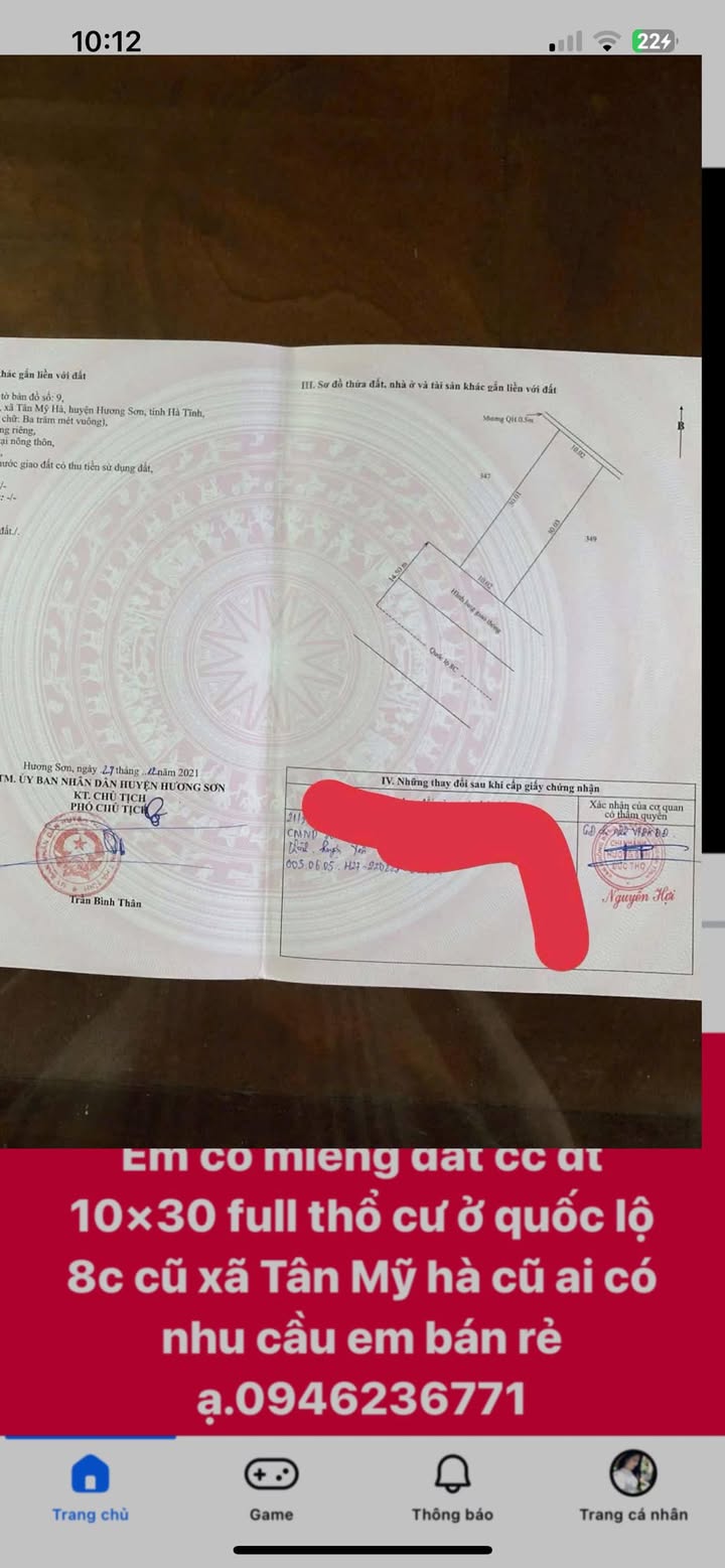 Đất nền thổ cư 300m² tại Quốc lộ 8C cũ, xã Tân Mỹ Hà - Giá bán thương lượng hấp dẫn!