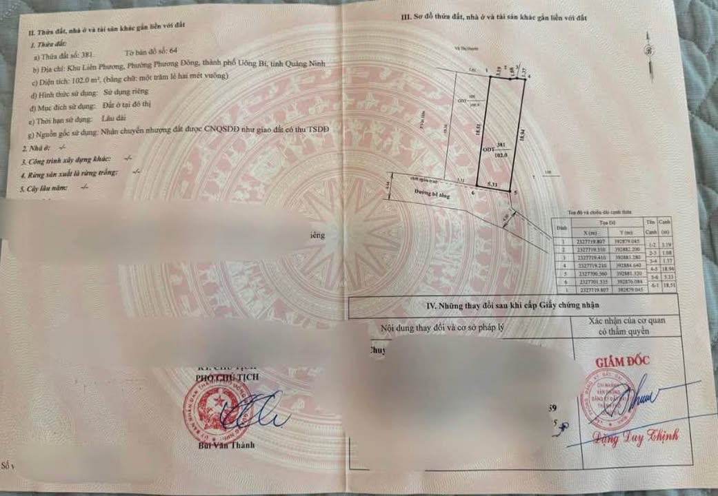 Đất ở Phường Phương Đông, Uông Bí 102m² giá 9xx triệu - Mặt tiền đẹp, vị trí đắc địa!