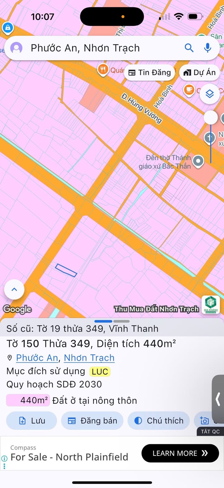 Đất nền Vĩnh Thanh, Nhơn Trạch 440m² giá 1.6 tỷ - Chủ cần bán gấp!