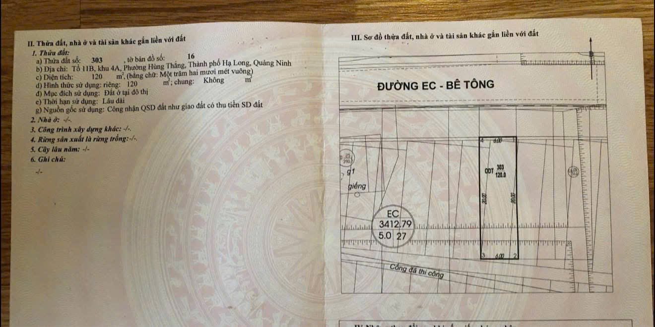 Đất nền Hùng Thắng Bãi Cháy 120m² giá 7 tỷ - Vị trí đắc địa gần khách sạn Centre!