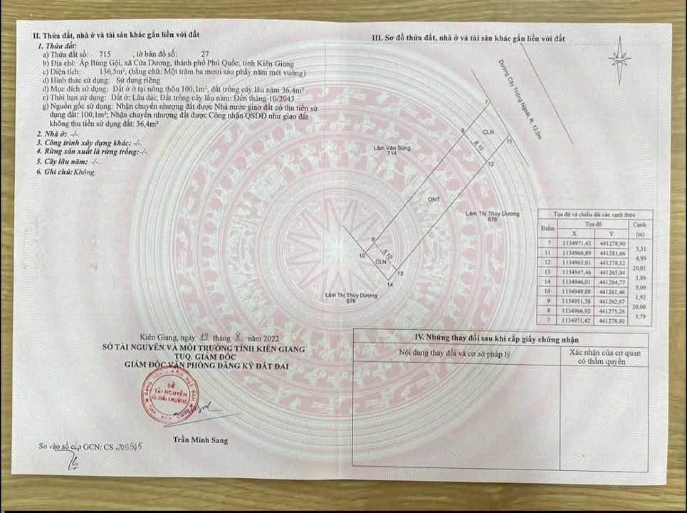Đất thổ cư 136m² mặt tiền đường Cây Thông Ngoài - Cơ hội đầu tư tại Phú Quốc!