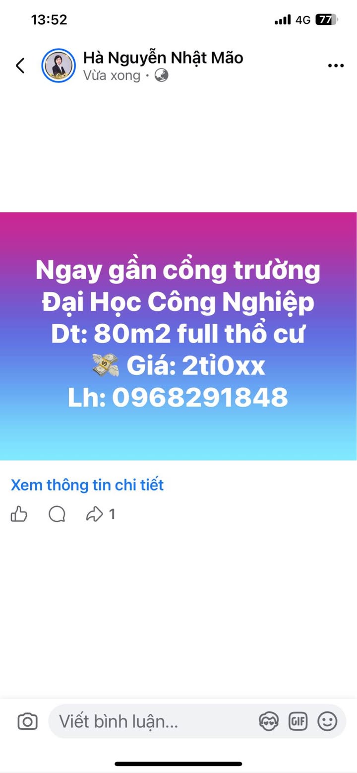 Đất nền Phường Cải Đan, Sông Công 80m² giá 2 tỷ - Gần Đại Học Công Nghiệp!
