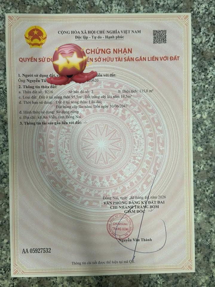 Đất nền xã An Viễn, Trảng Bom 115m² giá 1.15 tỷ - Đầu tư sinh lời ngay!