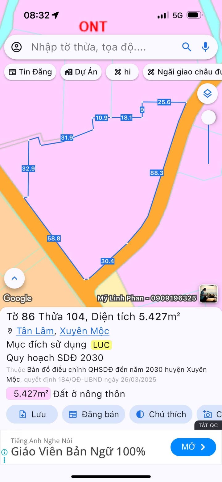 Đất nền 6000m² Tân Lâm, Xuyên Mộc - Sổ hồng chính chủ, giá 2.75 tỷ - Đầu tư sinh lời!