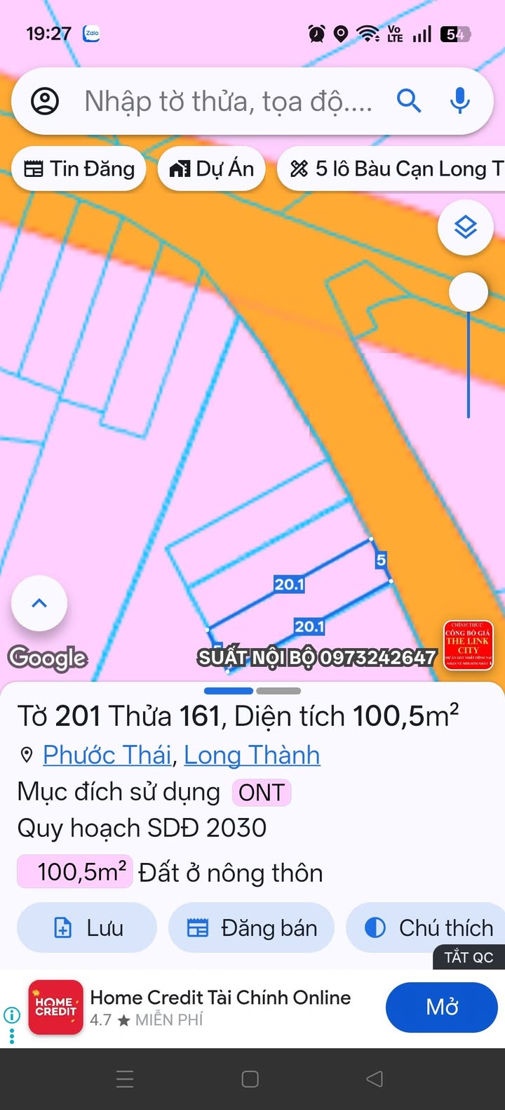 Đất thổ cư 100m² tại ấp 5 Phước Bình, giá 1.1 tỷ - Đầu tư sinh lời ngay!