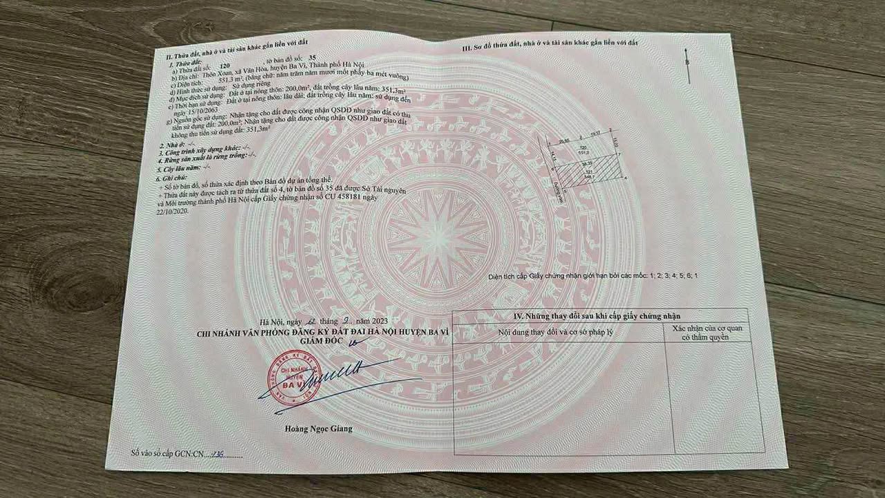 Đất nền Vân Hòa Ba Vì 1000m² giá 7 tỷ - Đầu tư sinh lời tuyệt vời!