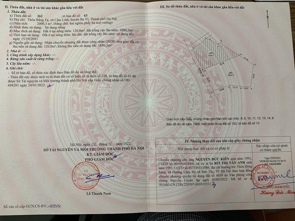 Đất nền 2300m² xã Cẩm Lĩnh, Ba Vì giá chỉ 6 tỷ - Pháp lý chính chủ rõ ràng!