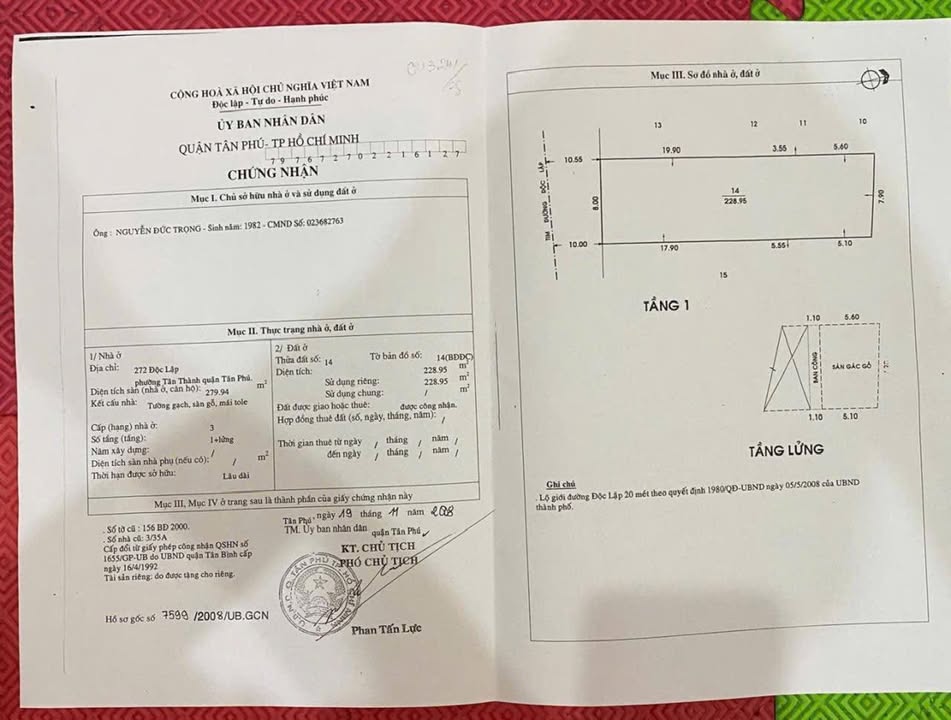 FrontHouse 272 Độc Lập, Quận Tân Phú 229m² giá 38 tỷ - Mặt tiền kinh doanh lý tưởng!