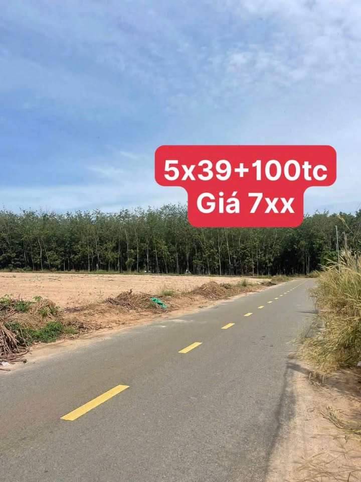 Đất nền xã Trừ Văn Thố, Bàu Bàng 195m² giá chỉ 700 triệu - Cơ hội đầu tư tuyệt vời!